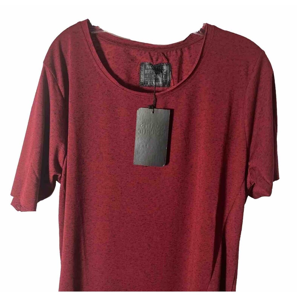 2XL North Republic New York Red Woman Top Crew Neck Short Sleeve 100% Cotton - Picture 3 of 7